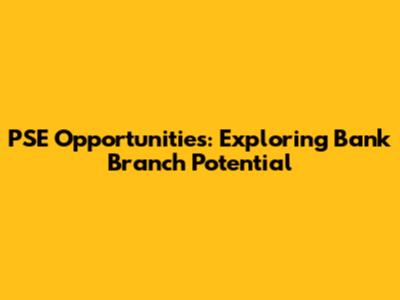 PSE Opportunities: Exploring Bank Branch Potential