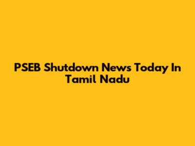 PSEB Shutdown News Today In Tamil Nadu