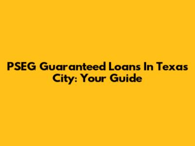 PSEG Guaranteed Loans In Texas City: Your Guide