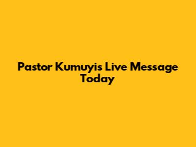 Pastor Kumuyi's Live Message Today