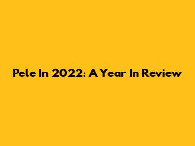 Pele In 2022: A Year In Review