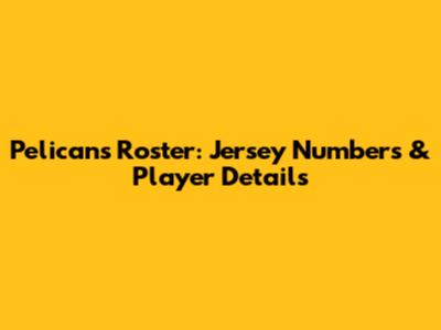 Pelicans Roster: Jersey Numbers & Player Details