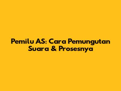 Pemilu AS: Cara Pemungutan Suara & Prosesnya