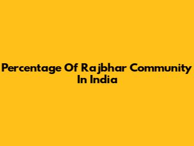 Percentage Of Rajbhar Community In India