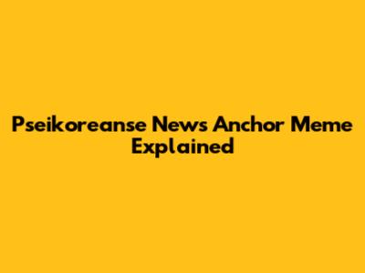 Pseikoreanse News Anchor Meme Explained