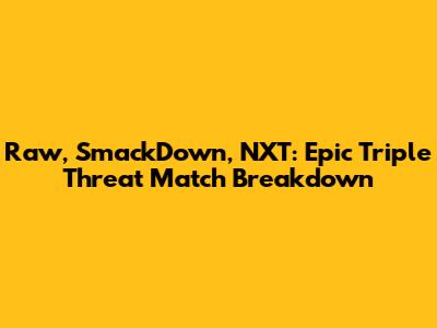 Raw, SmackDown, NXT: Epic Triple Threat Match Breakdown