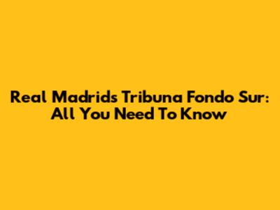 Real Madrid's Tribuna Fondo Sur: All You Need To Know