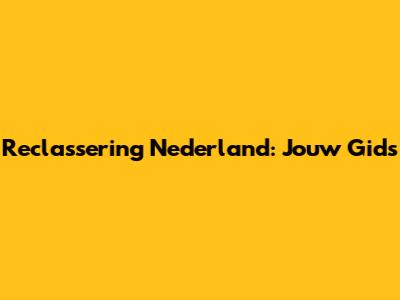 Reclassering Nederland: Jouw Gids