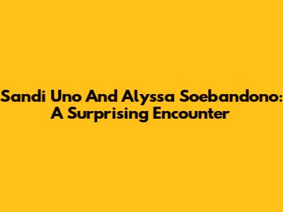 Sandi Uno And Alyssa Soebandono: A Surprising Encounter