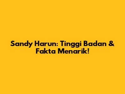 Sandy Harun: Tinggi Badan & Fakta Menarik!