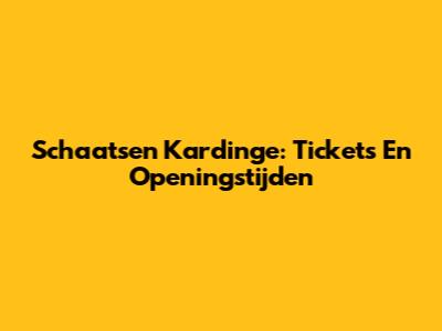 Schaatsen Kardinge: Tickets En Openingstijden