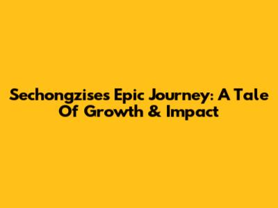 Sechongzise's Epic Journey: A Tale Of Growth & Impact