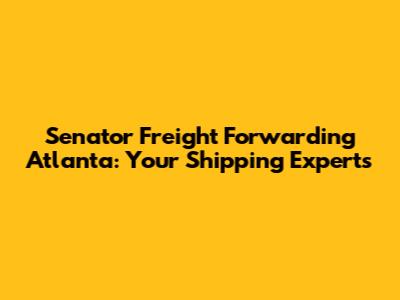 Senator Freight Forwarding Atlanta: Your Shipping Experts