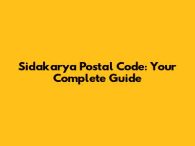 Sidakarya Postal Code: Your Complete Guide