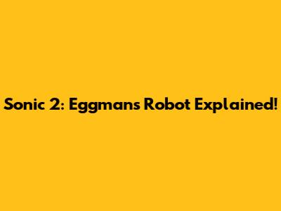 Sonic 2: Eggman's Robot Explained!