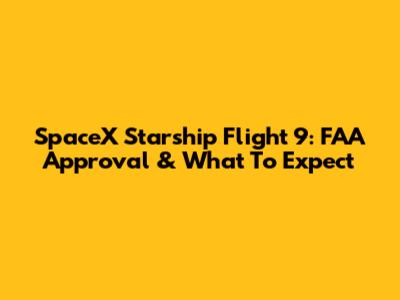 SpaceX Starship Flight 9: FAA Approval & What To Expect