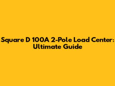 Square D 100A 2-Pole Load Center: Ultimate Guide