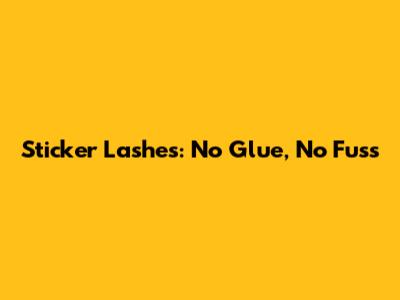 Sticker Lashes: No Glue, No Fuss