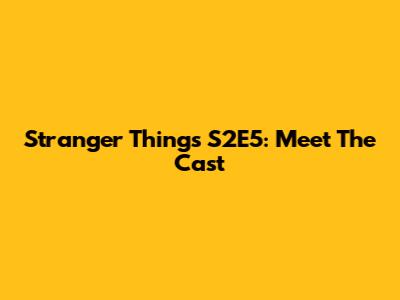 Stranger Things S2E5: Meet The Cast