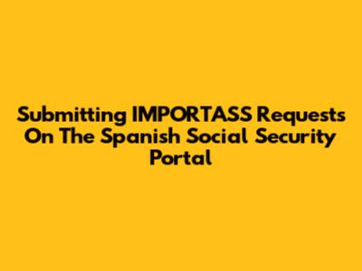 Submitting IMPORTASS Requests On The Spanish Social Security Portal