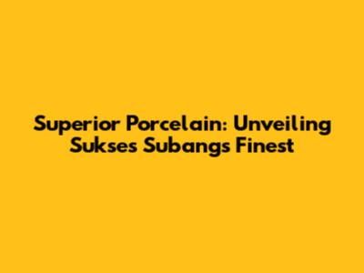 Superior Porcelain: Unveiling Sukses Subang's Finest