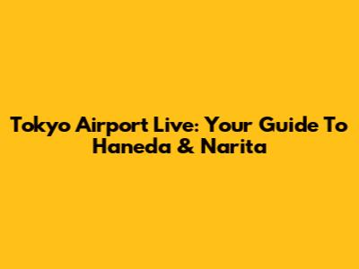 Tokyo Airport Live: Your Guide To Haneda & Narita