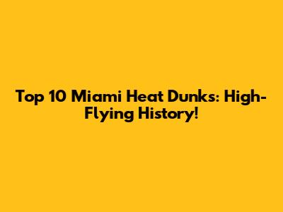 Top 10 Miami Heat Dunks: High-Flying History!