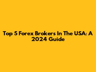Top 5 Forex Brokers In The USA: A 2024 Guide