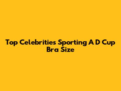 Top Celebrities Sporting A D Cup Bra Size