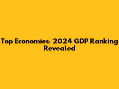 Top Economies: 2024 GDP Ranking Revealed