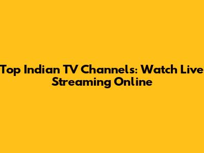 Top Indian TV Channels: Watch Live Streaming Online