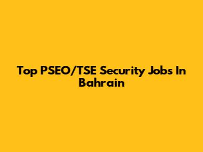 Top PSEO/TSE Security Jobs In Bahrain