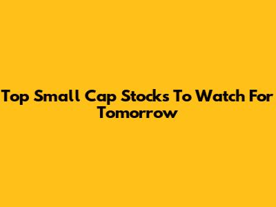 Top Small Cap Stocks To Watch For Tomorrow
