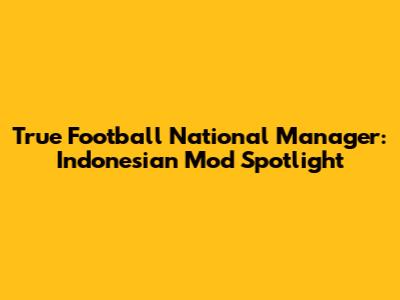 True Football National Manager: Indonesian Mod Spotlight