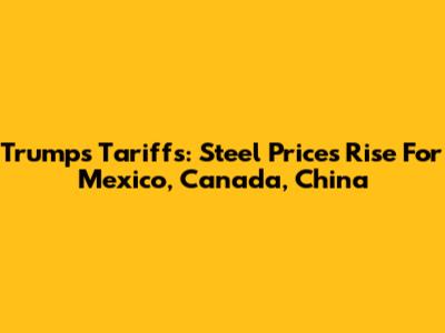 Trump's Tariffs: Steel Prices Rise For Mexico, Canada, China