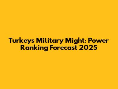 Turkey's Military Might: Power Ranking Forecast 2025
