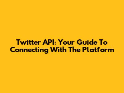 Twitter API: Your Guide To Connecting With The Platform