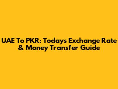 UAE To PKR: Today's Exchange Rate & Money Transfer Guide