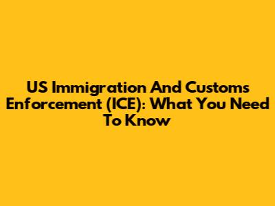 US Immigration And Customs Enforcement (ICE): What You Need To Know
