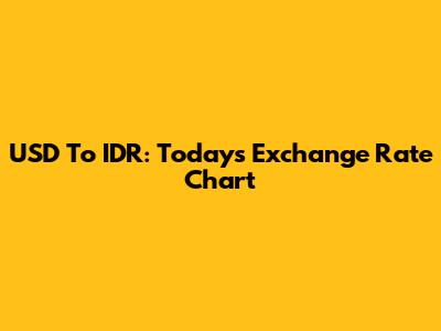 USD To IDR: Today's Exchange Rate Chart