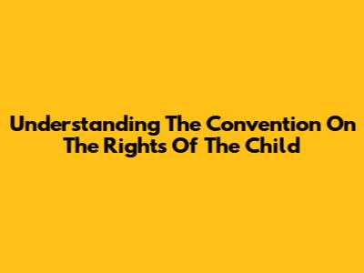 Understanding The Convention On The Rights Of The Child