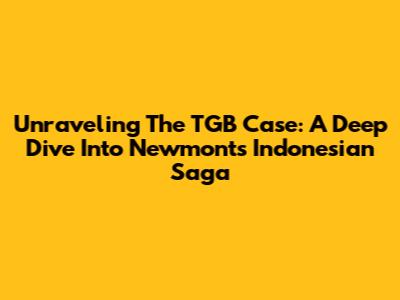 Unraveling The TGB Case: A Deep Dive Into Newmont's Indonesian Saga