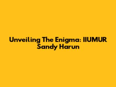 Unveiling The Enigma: IIUMUR Sandy Harun
