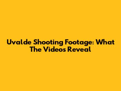 Uvalde Shooting Footage: What The Videos Reveal