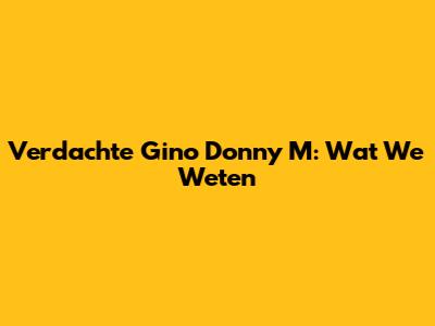 Verdachte Gino Donny M: Wat We Weten