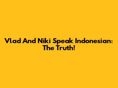 Vlad And Niki Speak Indonesian: The Truth!