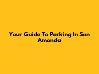Your Guide To Parking In Son Amonda