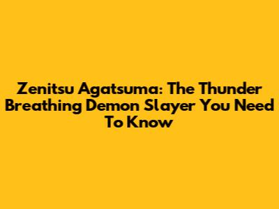 Zenitsu Agatsuma: The Thunder Breathing Demon Slayer You Need To Know