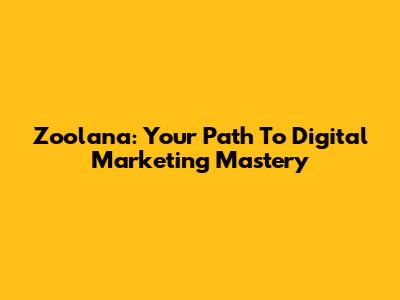 Zoolana: Your Path To Digital Marketing Mastery
